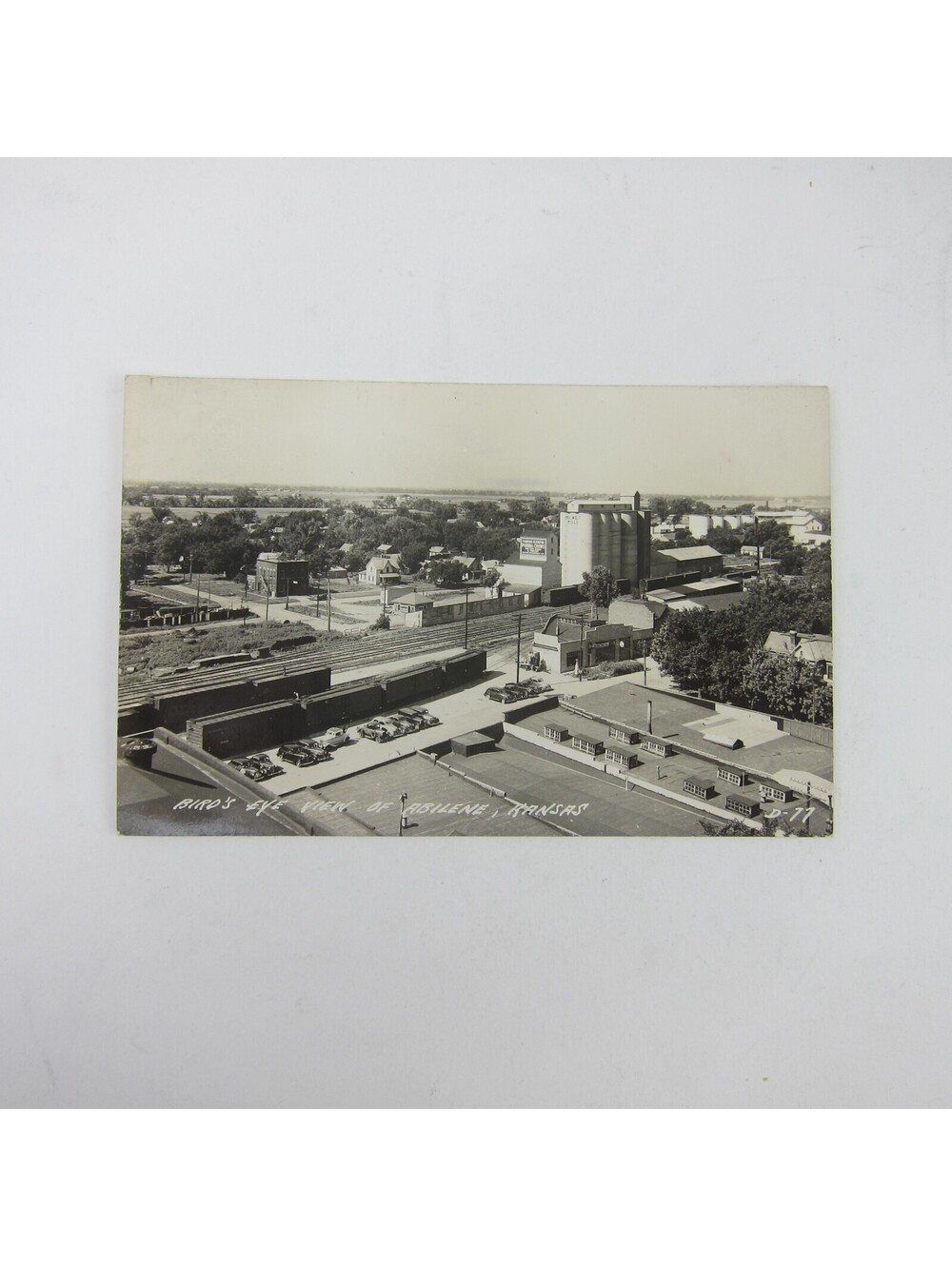 Real Photo Postcard RPPC Abilene Kansas Bird's Eye View Vintage Unposted RARE